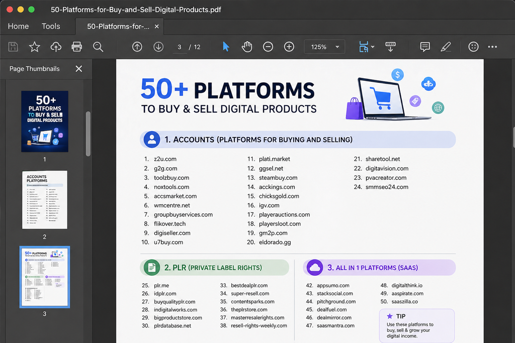 50 Platforms for Buy and Sell Digital Products